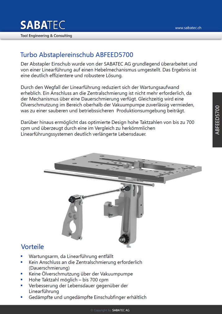Sabatec AG _ Turbo Abstaplereinschub - ABFEED5700 _ FBB